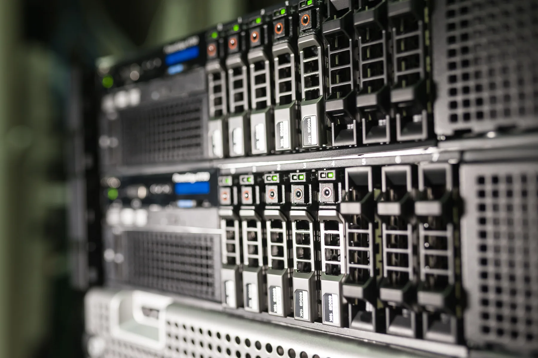 High-density rack-mounted servers in a data center